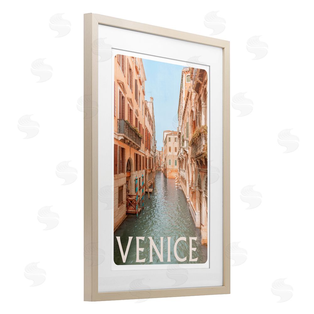 Sundance Graphics Venice Canal Waterway Birch Framed Print Under Glass Wall Art