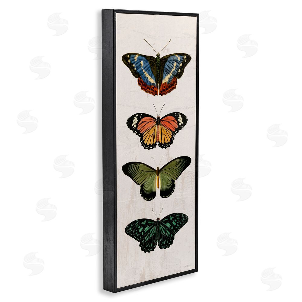 Sundance Graphics Butterfly Lineup Vintage Black Framed Giclee Wall Art Print