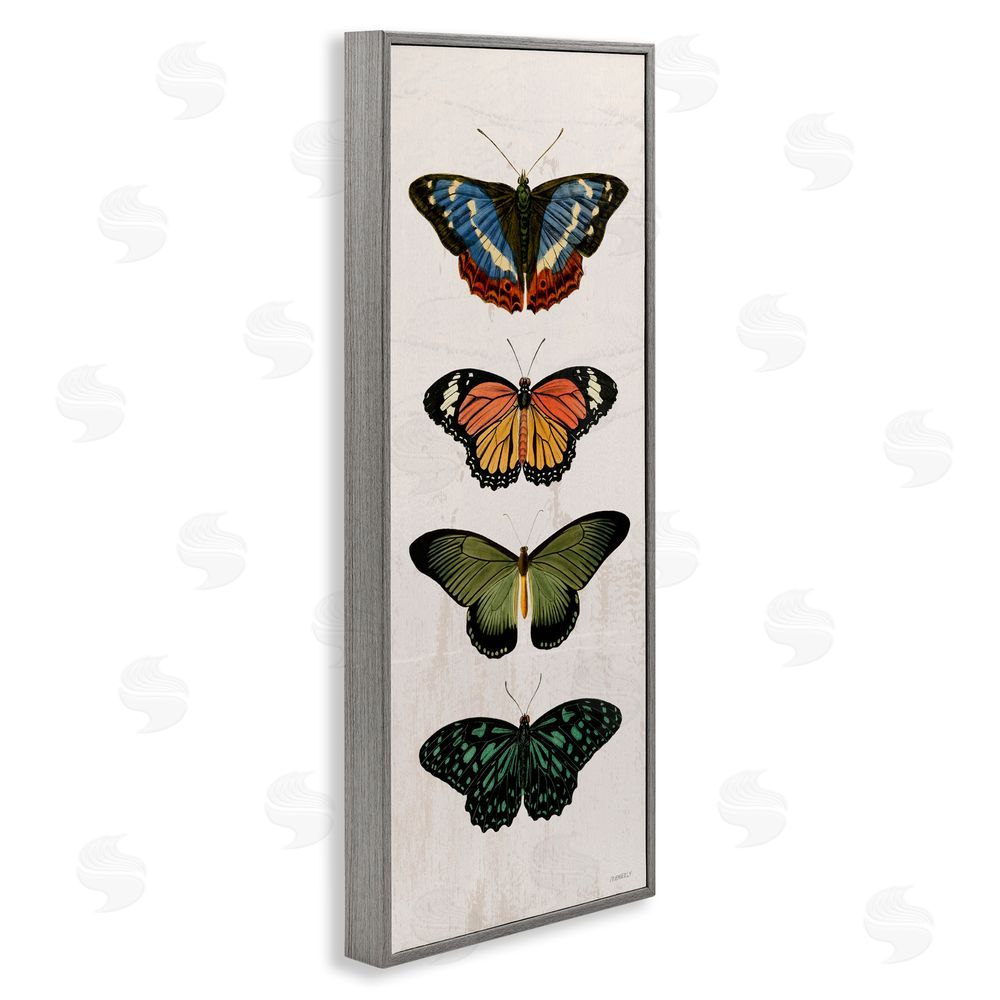 Sundance Graphics Butterfly Lineup Vintage Gray Framed Giclee Wall Art Print