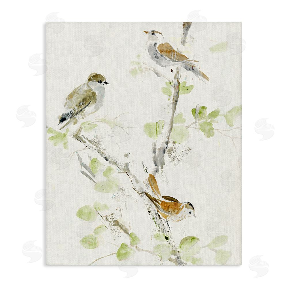 Lorenzo Collective Delicate Feathers Abstraction Stretched Canvas Wall Art
