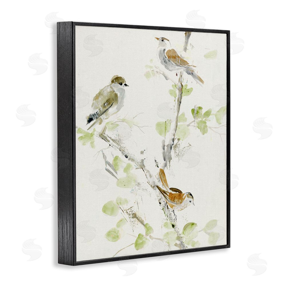 Lorenzo Collective Delicate Feathers Abstraction Blacked Framed Giclee Wall Art Print