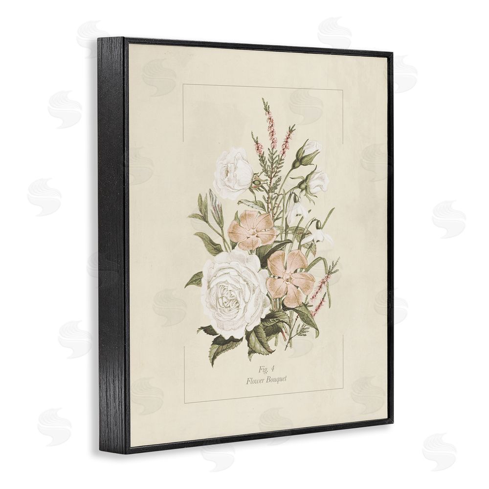 Dan Meneely Neutral & Soft Bouquet Study Black Framed Giclee Wall Art Print