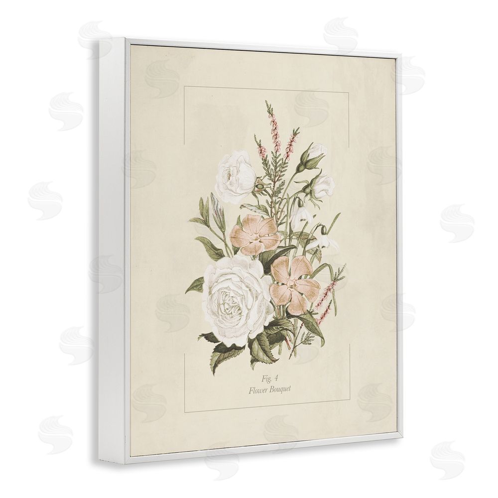 Dan Meneely Neutral & Soft Bouquet Study White Framed Giclee Wall Art Print