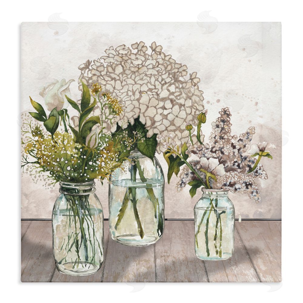 Sundance Graphics Jars Of Wildflowers Canvas Wall Art Print