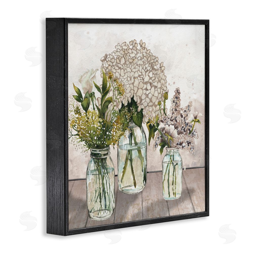 Sundance Graphics Jars Of Wildflowers Black Framed Giclee Wall Art Print