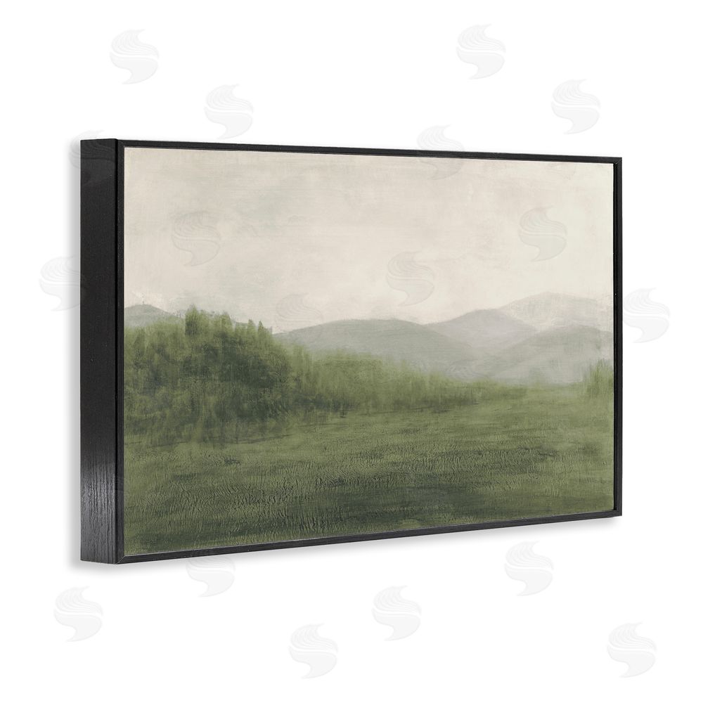 Sundance Graphics Fog Green Countryside Black Framed Giclee Wall Art Print