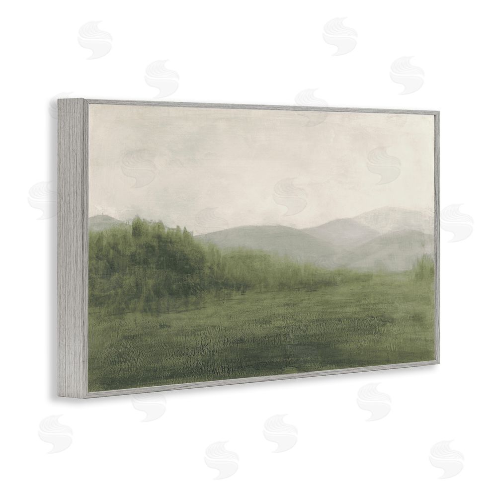 Sundance Graphics Fog Green Countryside Gray Framed Giclee Wall Art Print