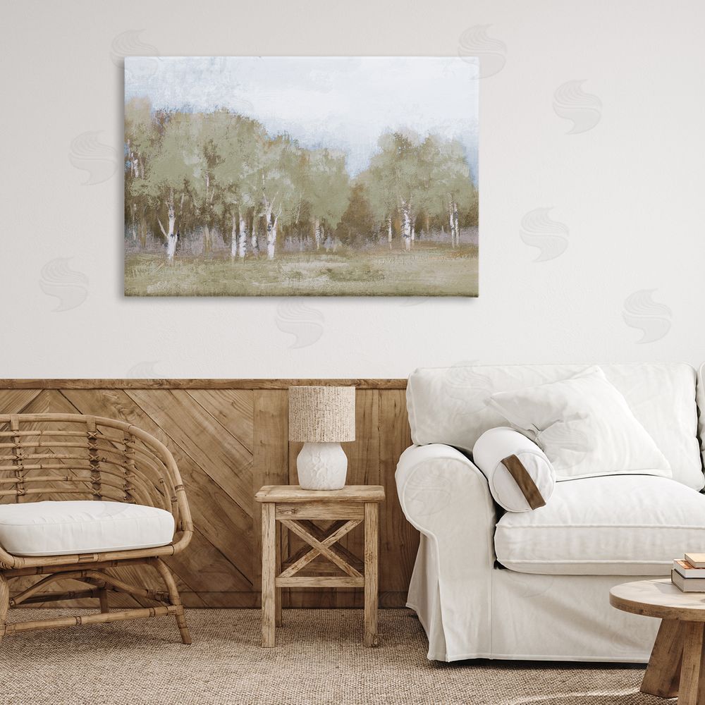 Sundance Graphics Autumn Greens Tranquil Trees Canvas Wall Art Print in Room