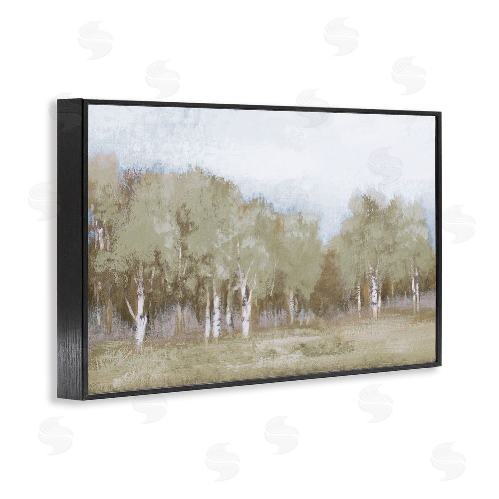 Sundance Graphics Autumn Greens Tranquil Trees Black Framed Giclee Wall Art Print