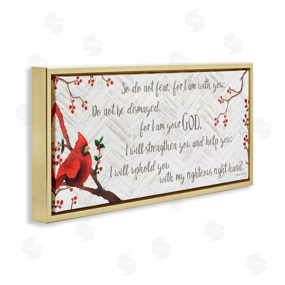 Elizabeth Medley Comforting Scripture Blessing Gold Floating Frame Canvas Wall Art Print