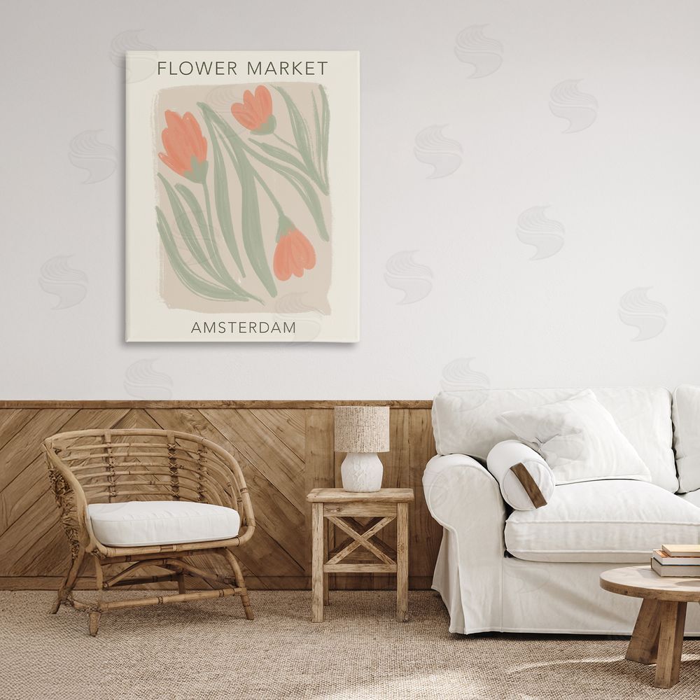 Lucille Price Soft Amsterdam Flower Market Stretched Canvas Wall Art in Room