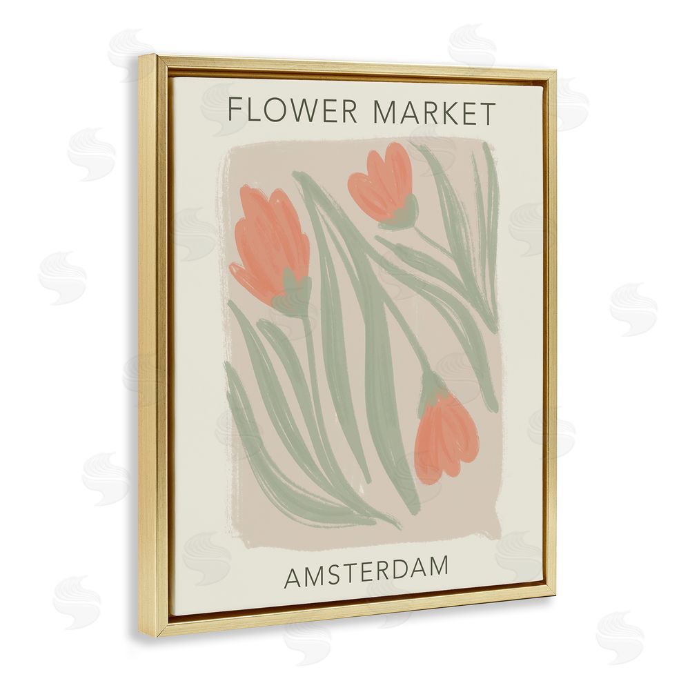 Lucille Price Soft Amsterdam Flower Market Gold Floating Frame Canvas Wall Art Print