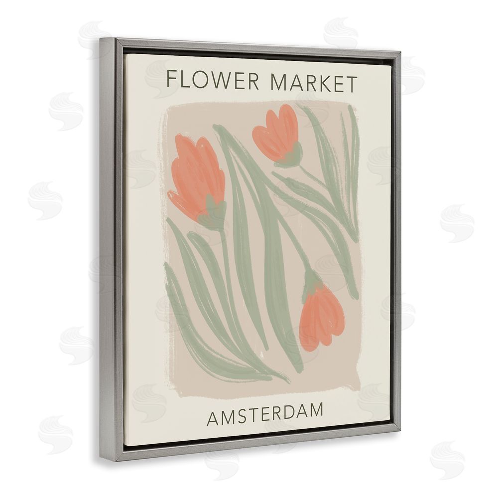 Lucille Price Soft Amsterdam Flower Market Gray Floating Frame Canvas Wall Art Print