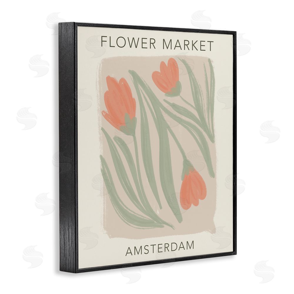Lucille Price Soft Amsterdam Flower Market Black Framed Giclee Wall Art Print