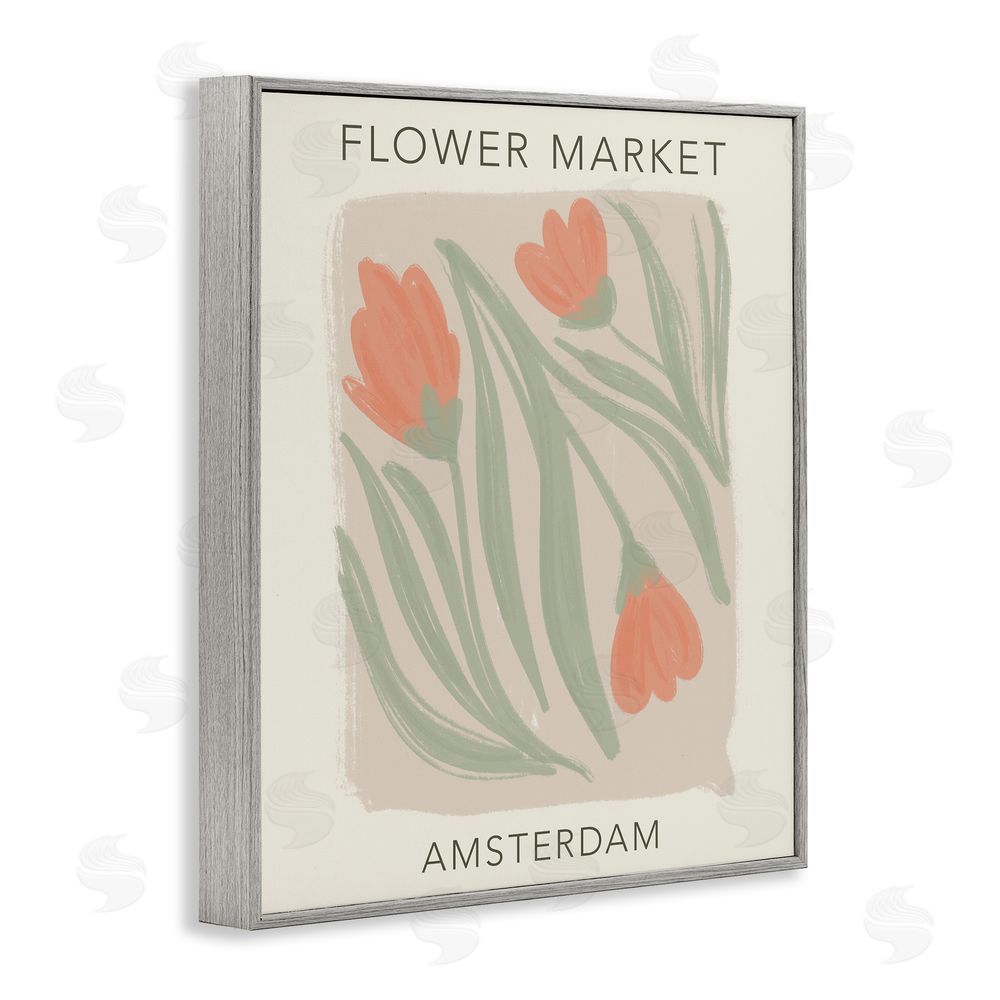 Lucille Price Soft Amsterdam Flower Market Gray Framed Giclee Wall Art Print