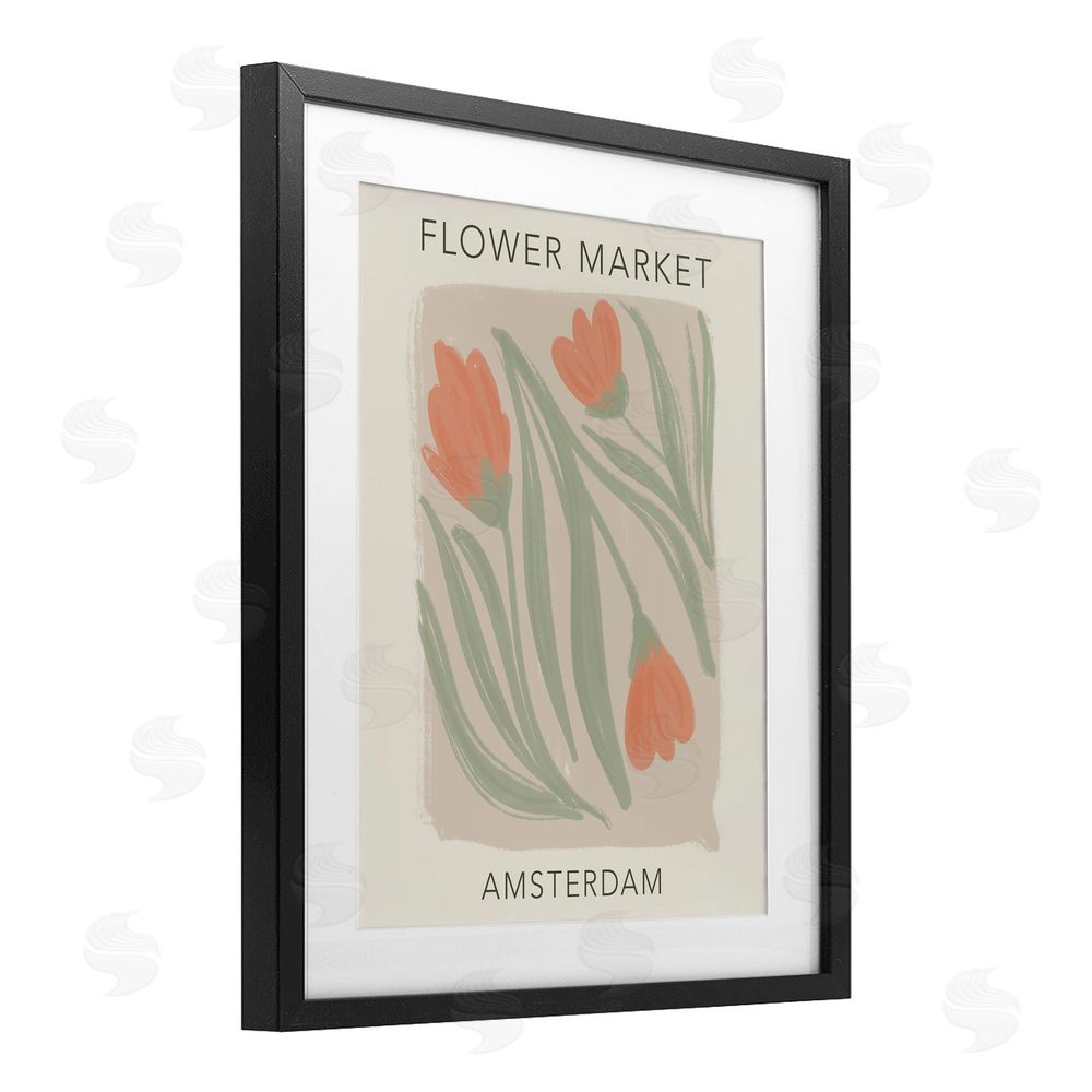 Lucille Price Soft Amsterdam Flower Market Black Framed Print Under Glass Wall Art