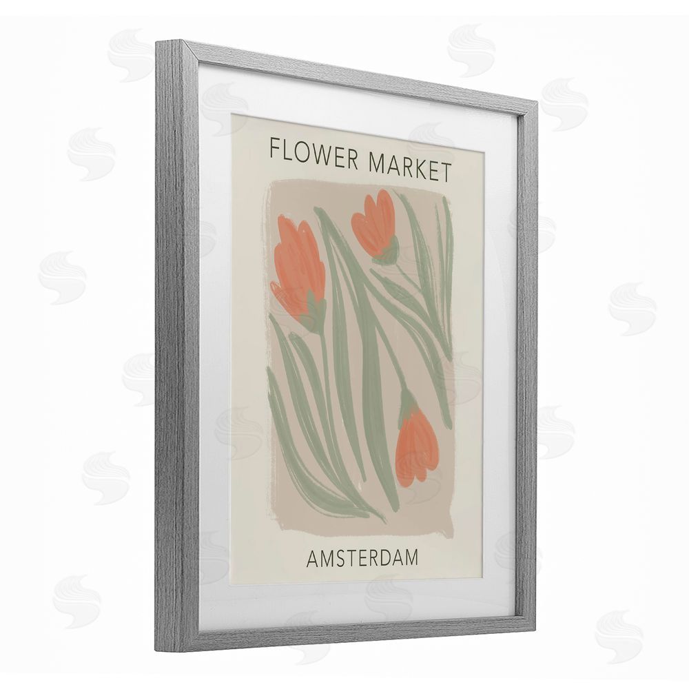 Lucille Price Soft Amsterdam Flower Market Gray Framed Print Under Glass Wall Art
