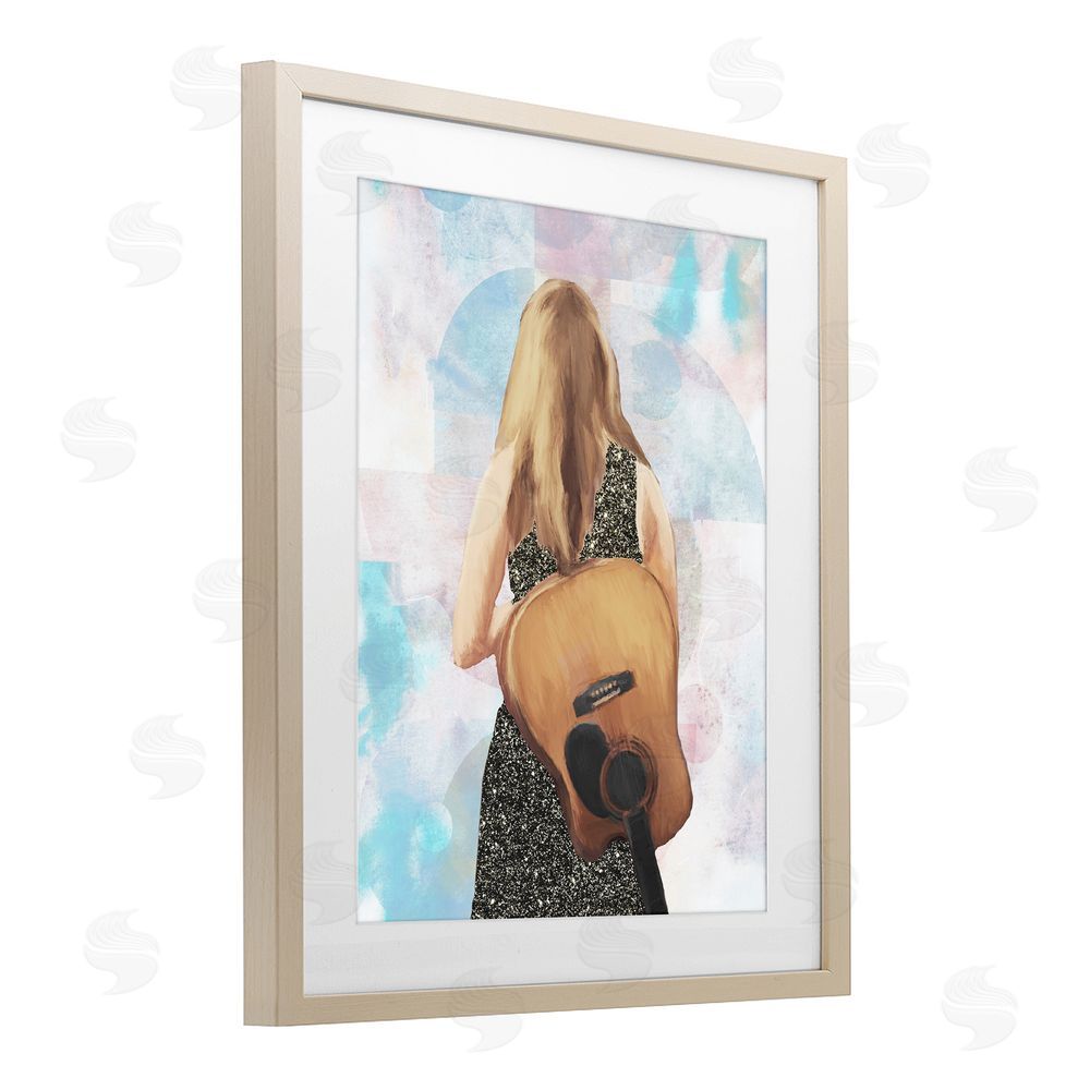 Sundance Graphics Dreaming With My Guitar Birch Framed Print Under Glass Wall Art