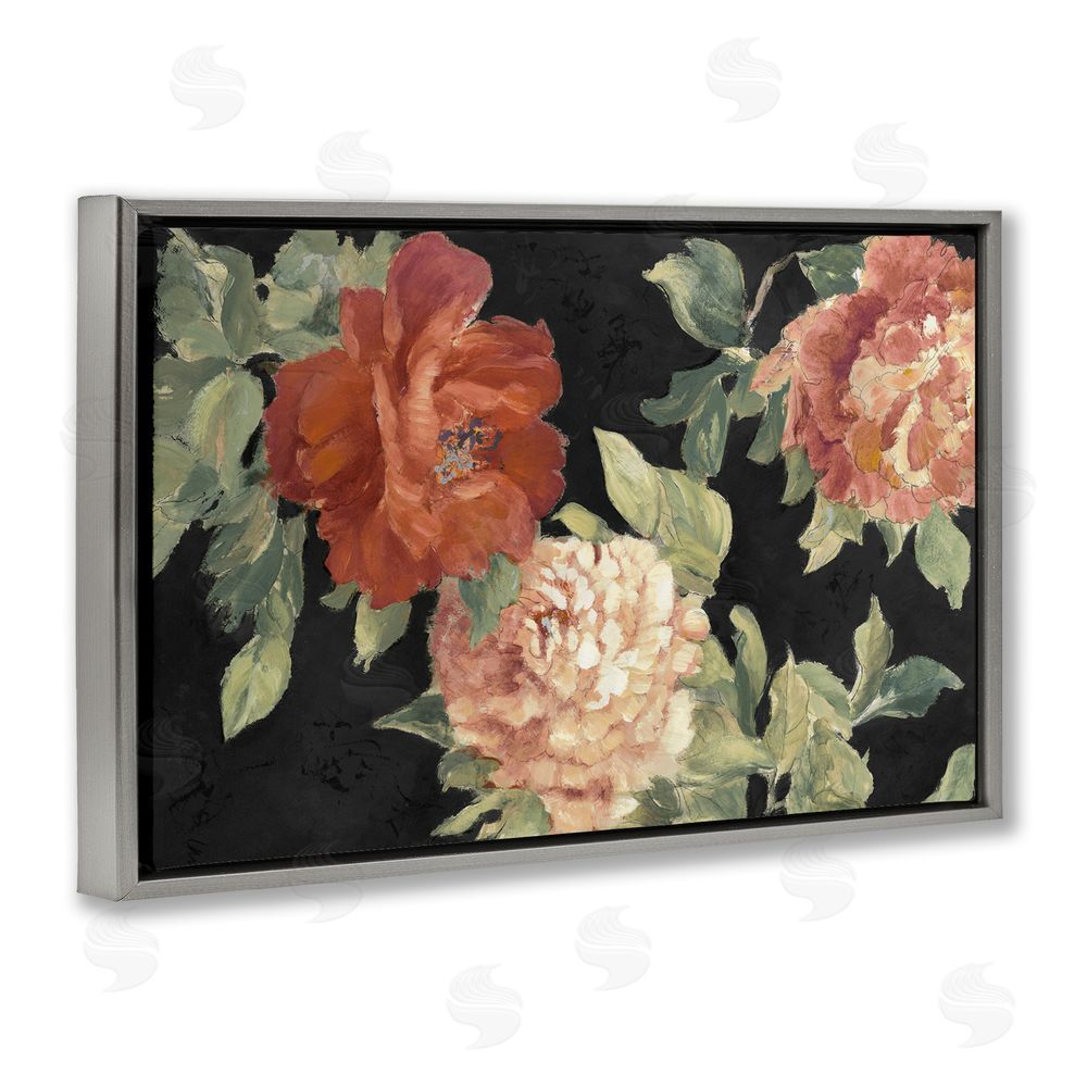 Sundance Graphics Beauty of the Red Blossom Gray Floating Frame Canvas Wall Art Print