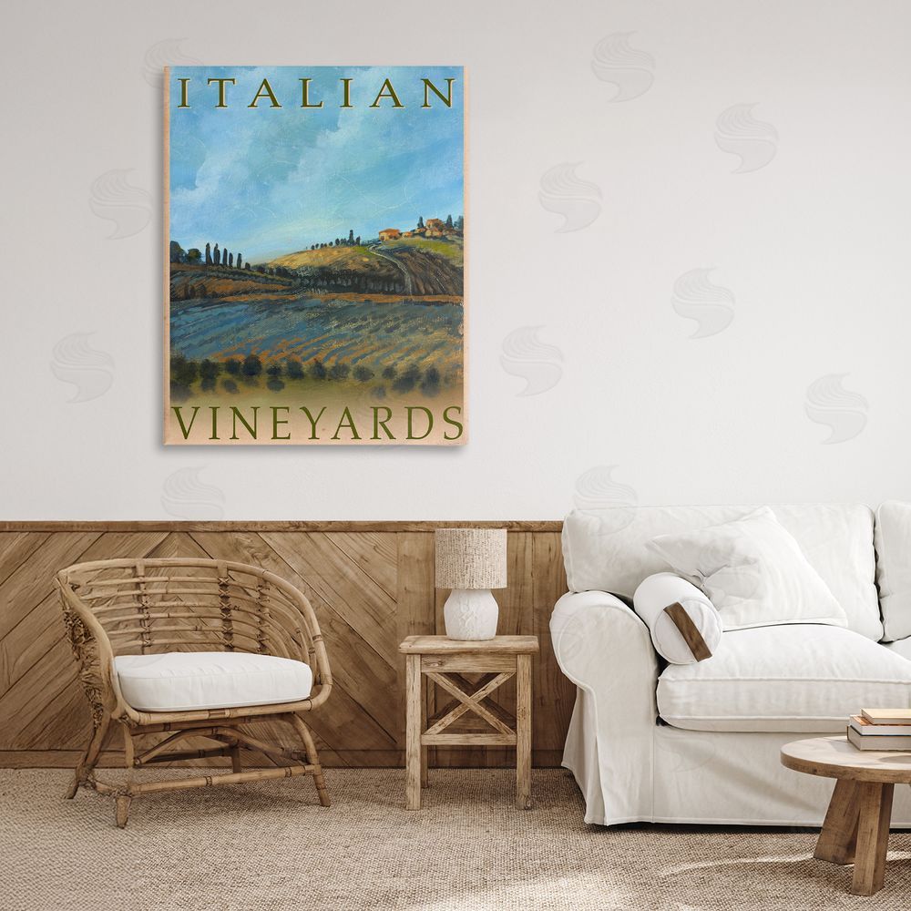 Sundance Graphics Italian Vineyards Vintage Poster Canvas Wall Art Print in Room