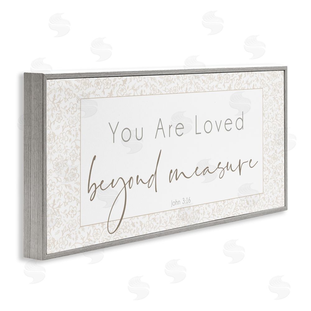 Sundance Graphics Minimal Loved Beyond Measure Gray Framed Giclee Wall Art Print