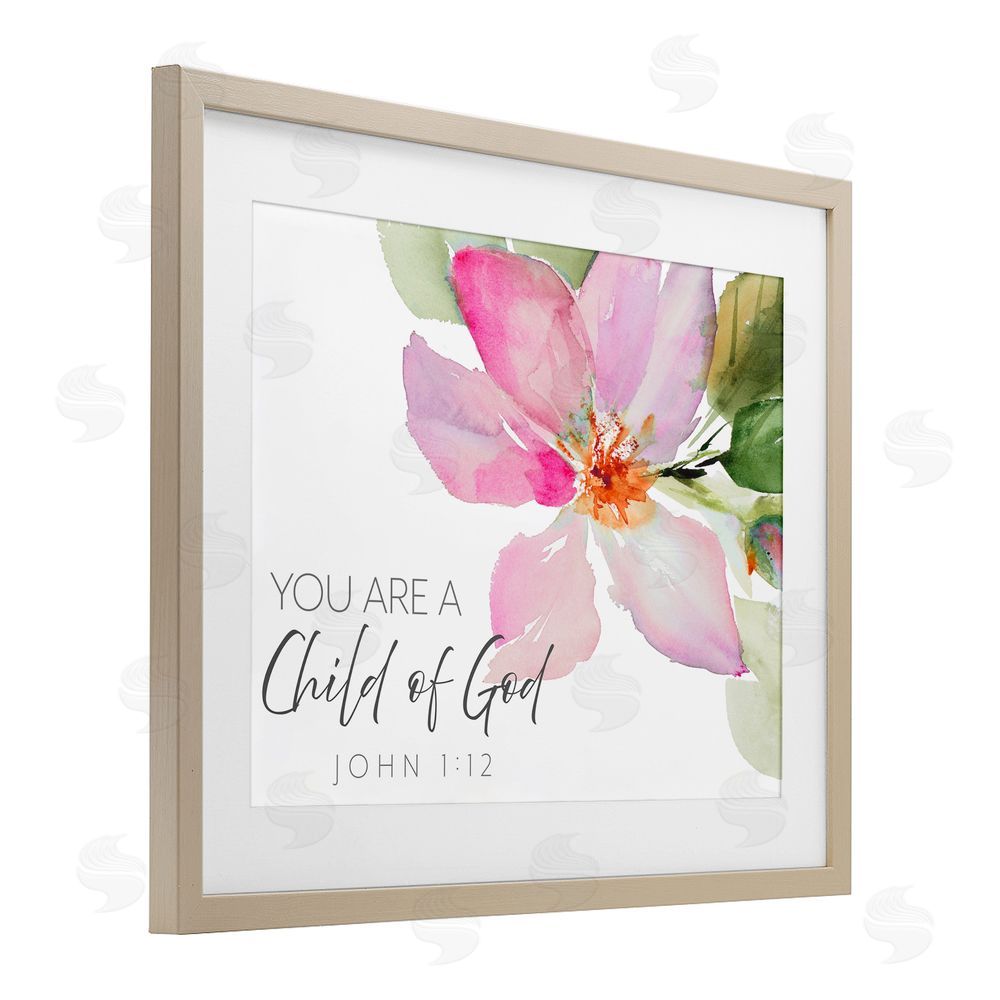 Sundance Graphics Child Of God Pink Flower Birch Framed Print Under Glass Wall Art