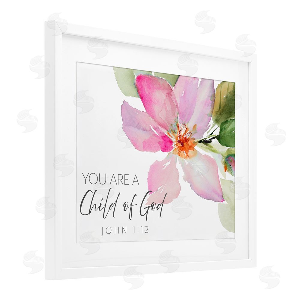 Sundance Graphics Child Of God Pink Flower White Framed Print Under Glass Wall Art