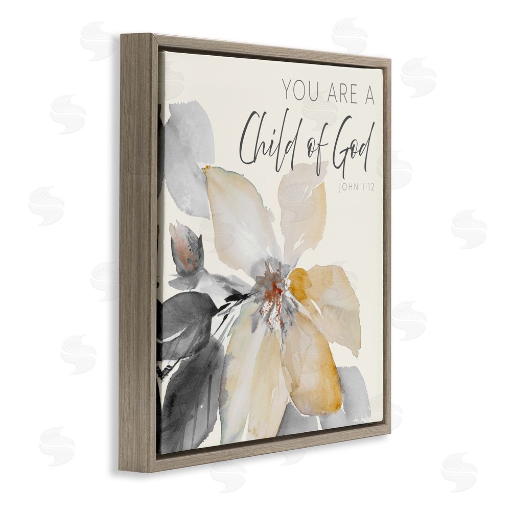 Sundance Graphics Child Of God Flower Brown Floating Frame Canvas Wall Art Print