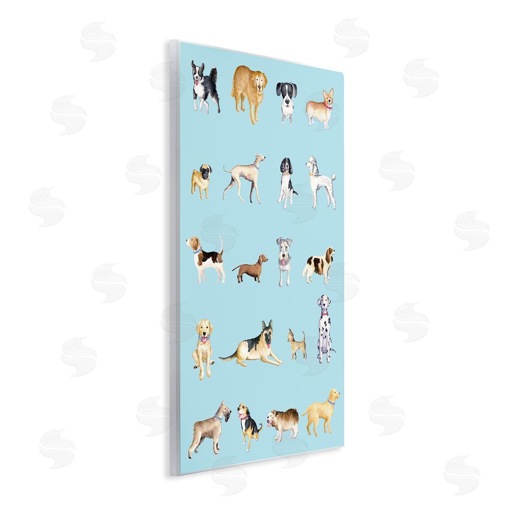 Sundance Graphics Dog Breeds on Blue Wall Plaque Printed Art