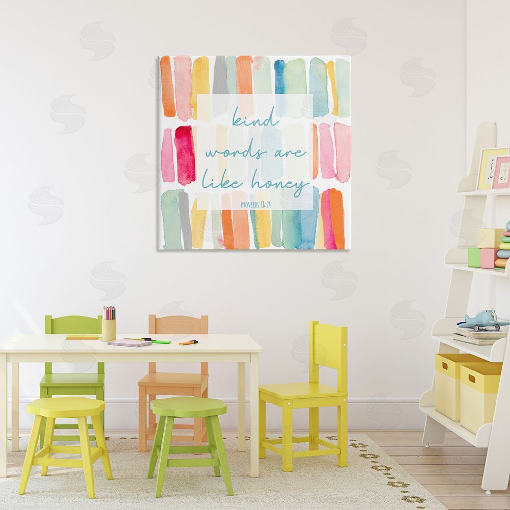 Sundance Graphics Kind Words Are Like Honey Canvas Wall Art Print in Room