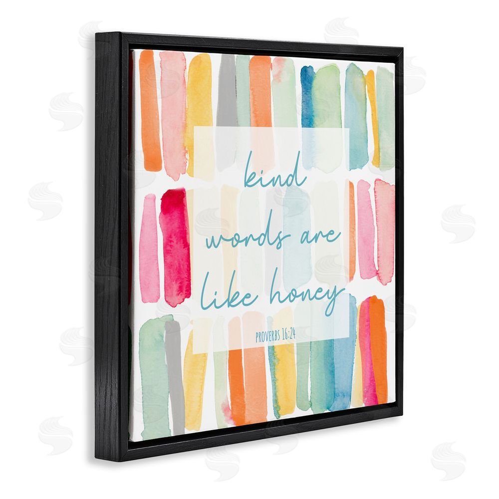 Sundance Graphics Kind Words Are Like Honey Black Floating Frame Canvas Wall Art Print