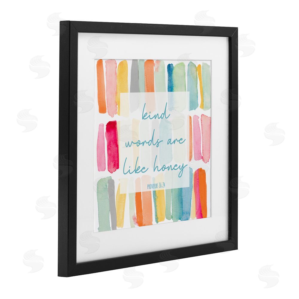 Sundance Graphics Kind Words Are Like Honey Black Framed Print Under Glass Wall Art
