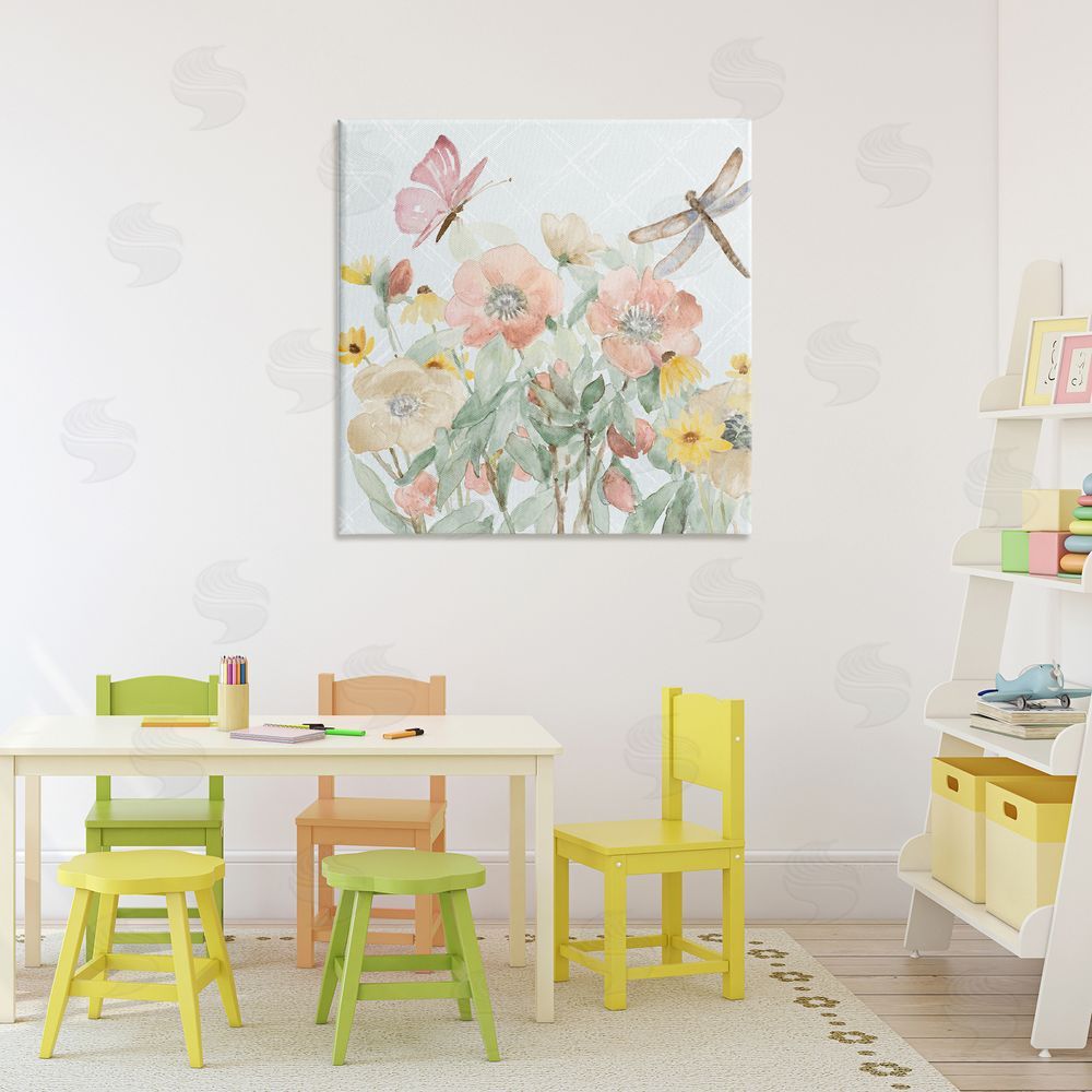 Sundance Graphics Garden Joy with Insects Canvas Wall Art Print in Room