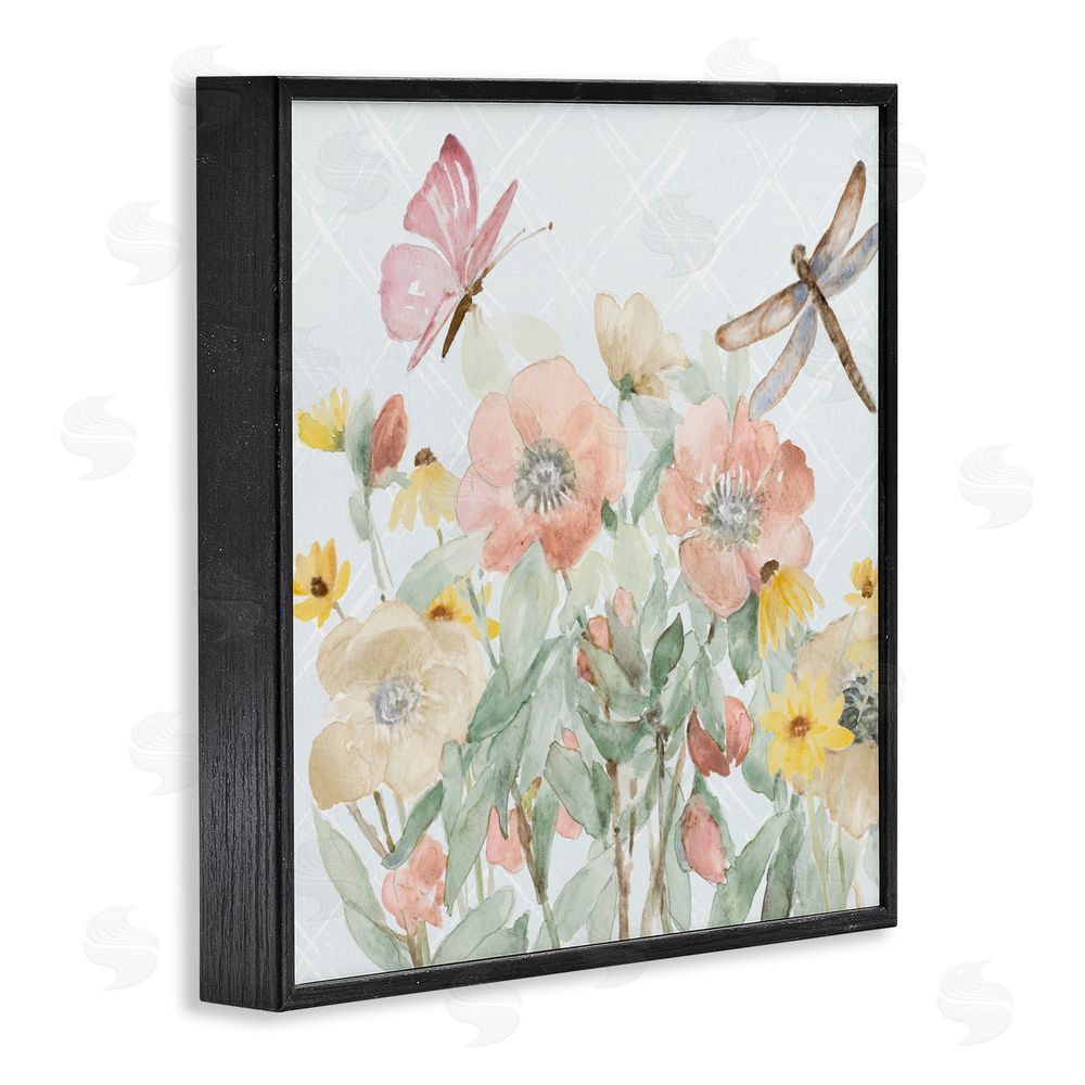 Sundance Graphics Garden Joy with Insects Black Framed Giclee Wall Art Print