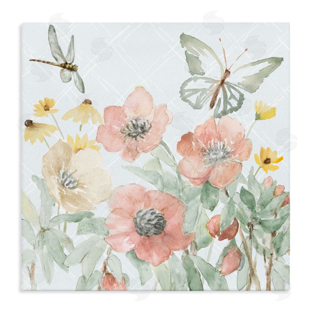 Sundance Graphics Garden Joy Butterflies Canvas Wall Art Print