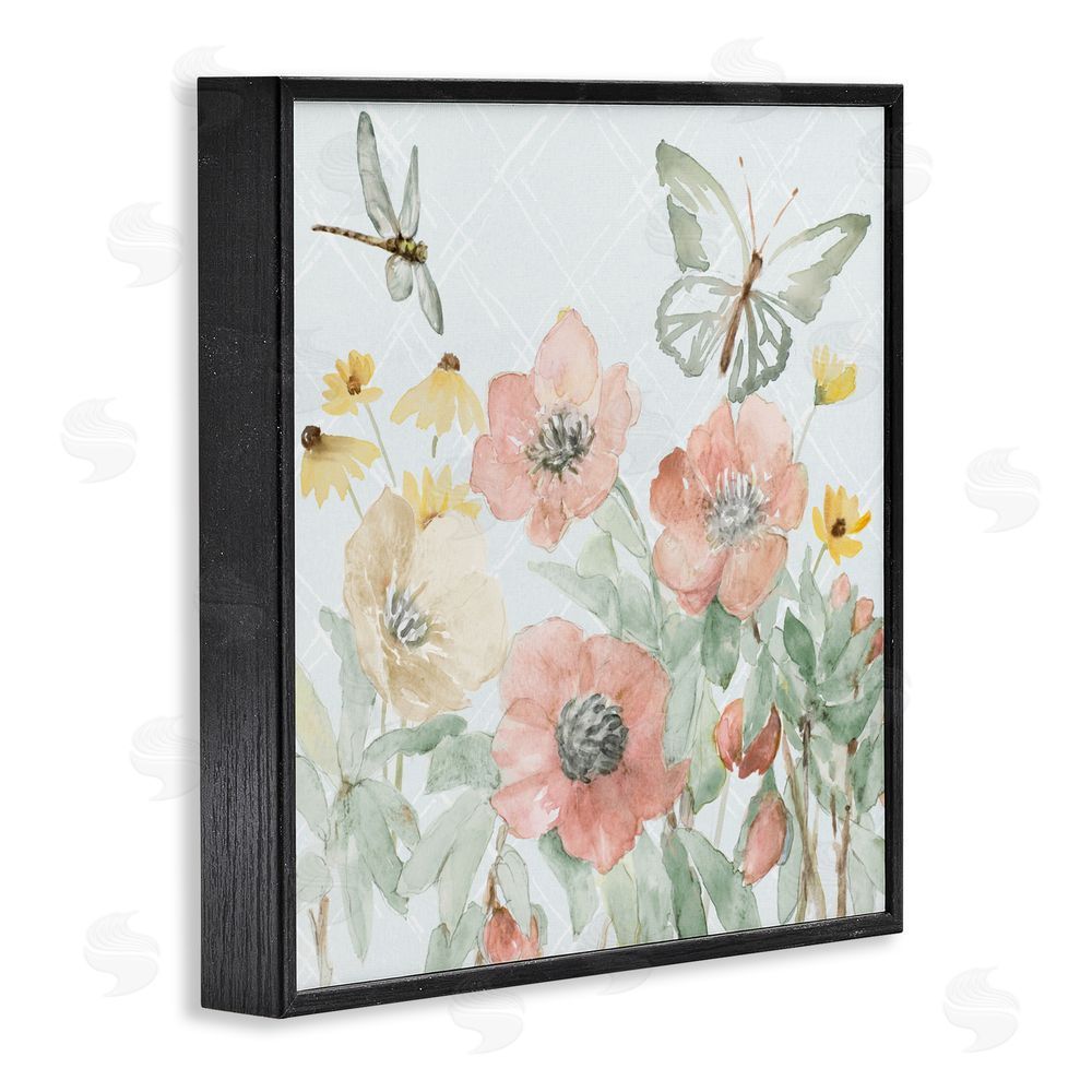Sundance Graphics Garden Joy Butterflies Black Framed Giclee Wall Art Print
