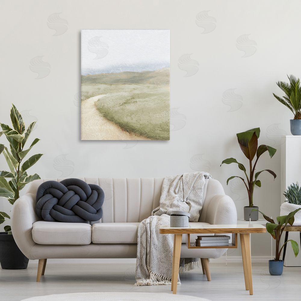 Sundance Graphics Green Pasture Quiet Landscape Canvas Wall Art Print in Room
