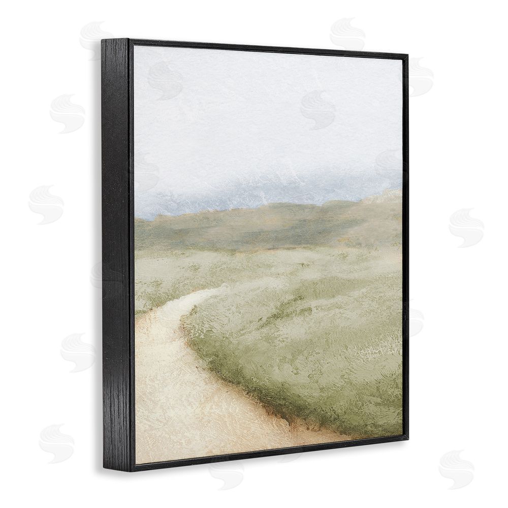 Sundance Graphics Green Pasture Quiet Landscape Black Framed Giclee Wall Art Print