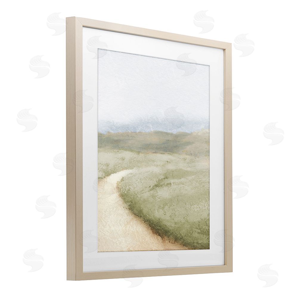 Sundance Graphics Green Pasture Quiet Landscape Birch Framed Print Under Glass Wall Art