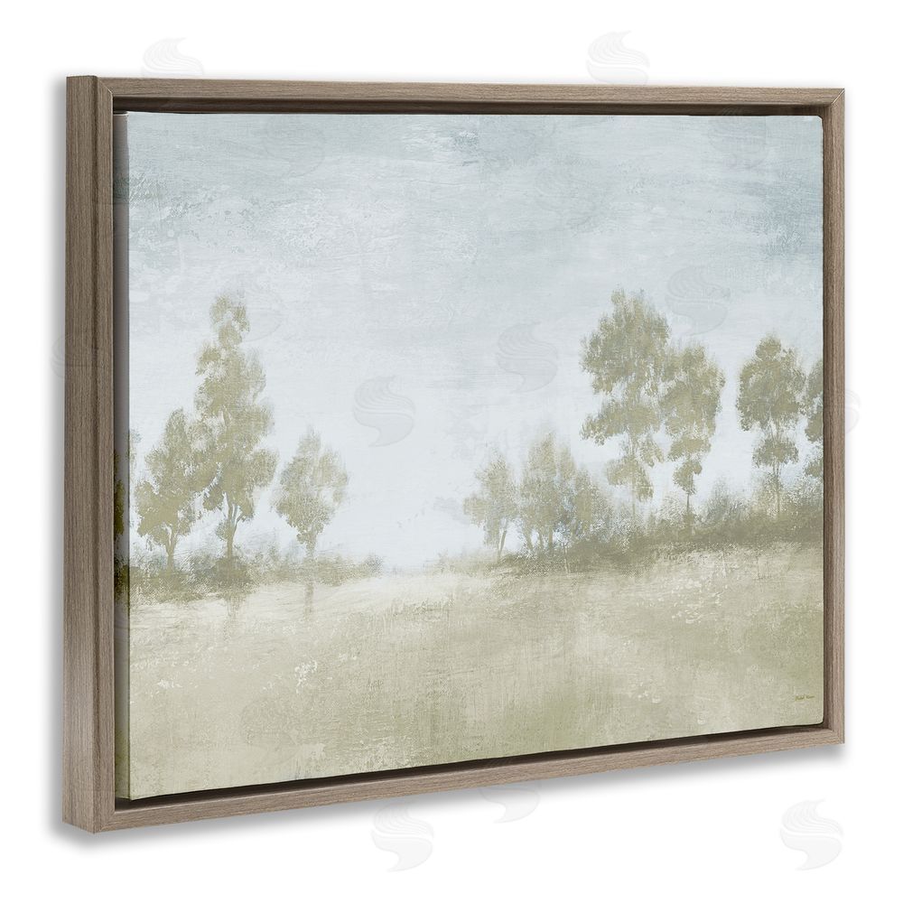 Michael Marcon Soft Distant Valley Landscape Brown Floating Frame Canvas Wall Art Print