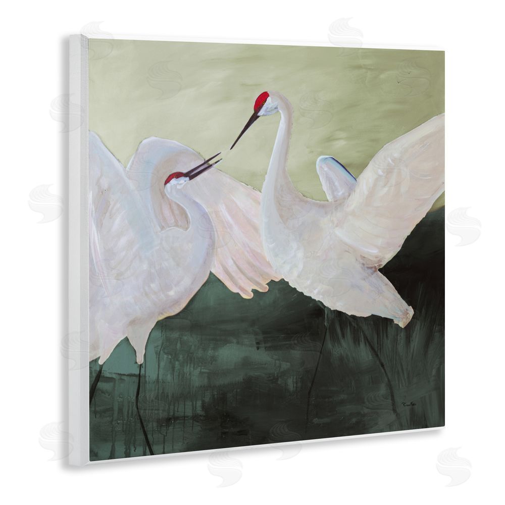 Robin Maria White Sandhill Cranes Wall Plaque Art Print