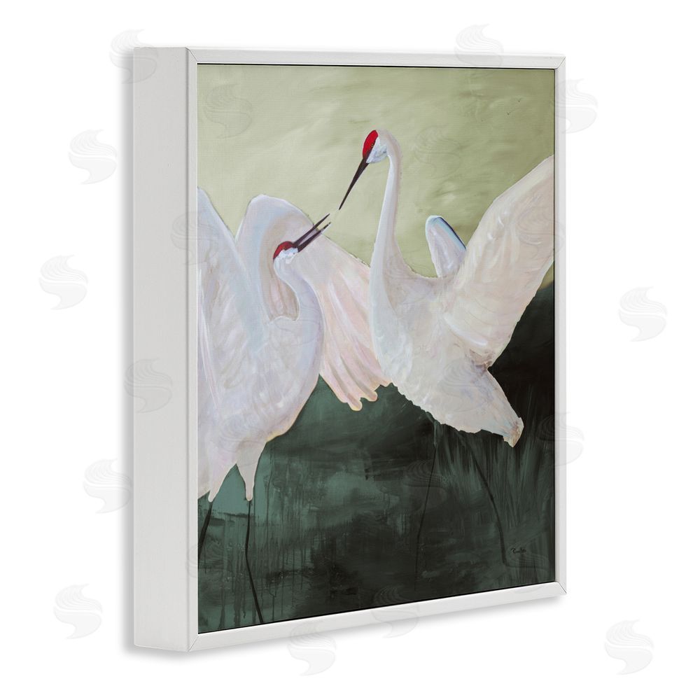 Robin Maria White Sandhill Cranes White Framed Giclee Wall Art Print