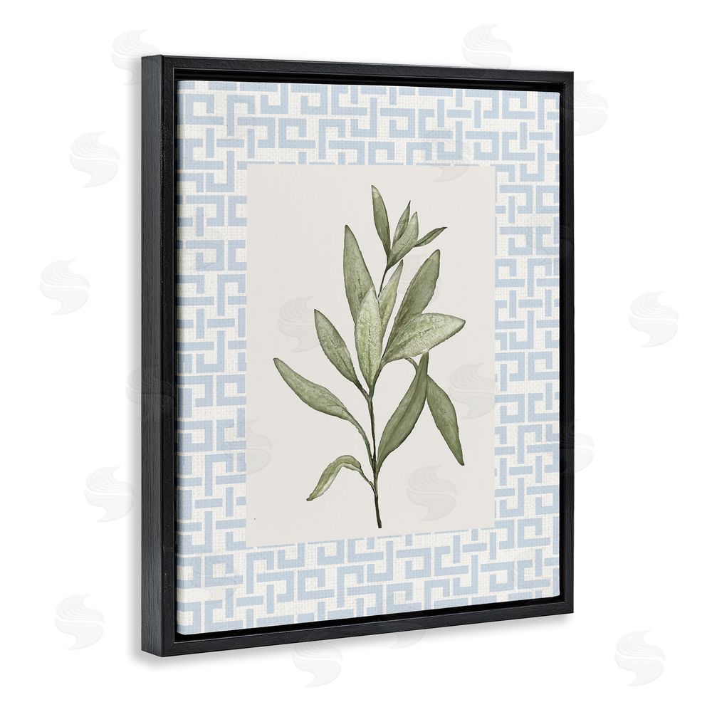Sundance Graphics Leafy Fresh Herb Black Floating Frame Canvas Wall Art Print