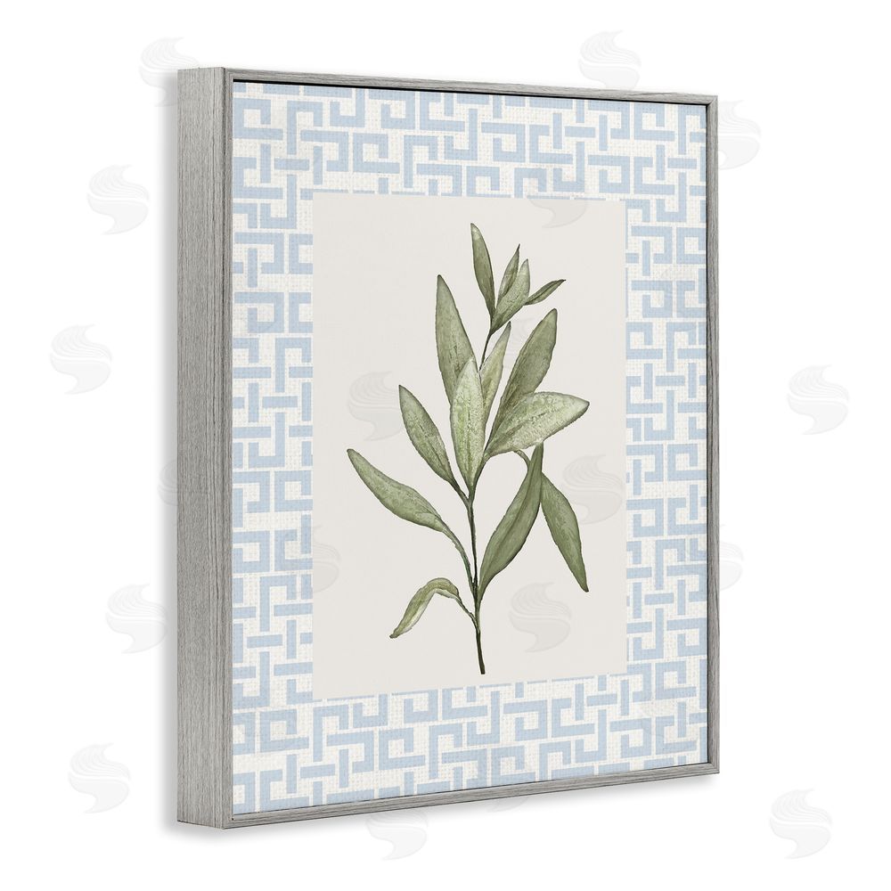 Sundance Graphics Leafy Fresh Herb Gray Framed Giclee Wall Art Print