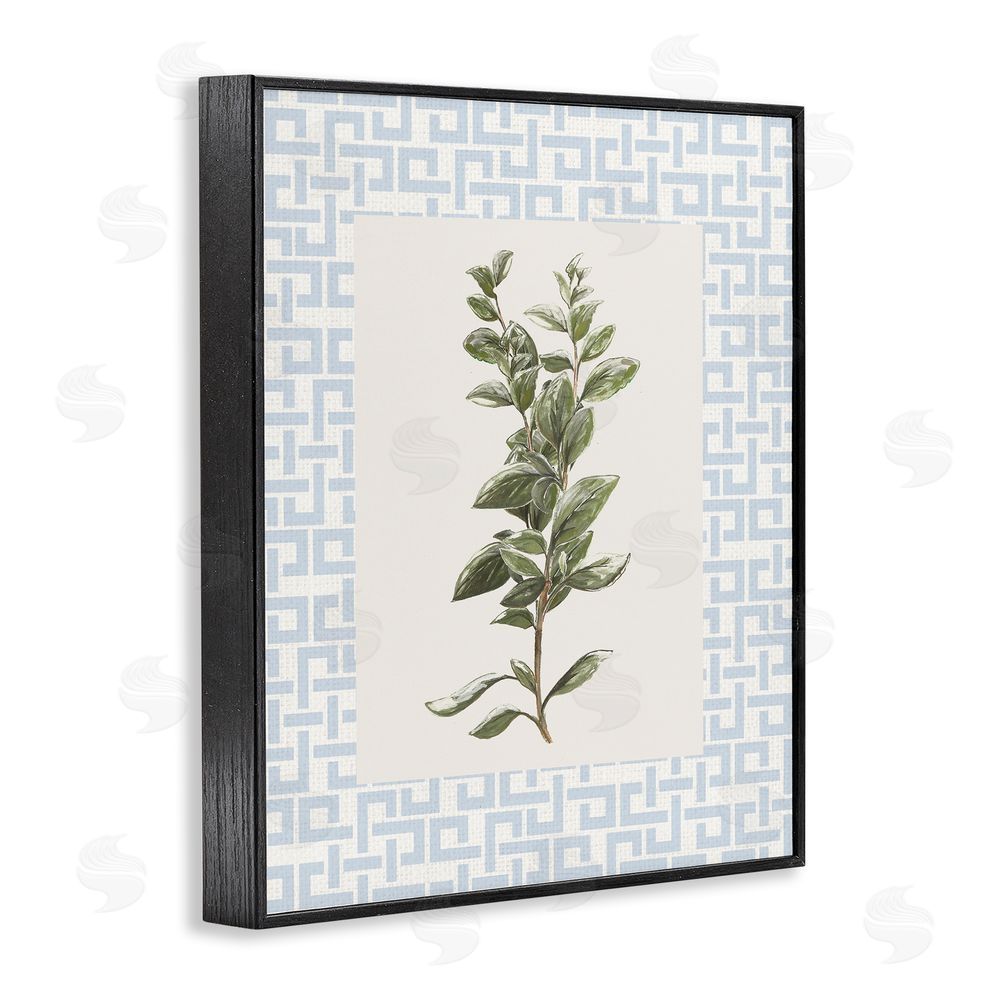 Sundance Graphics Fresh Herb on Geometric Black Framed Giclee Wall Art Print