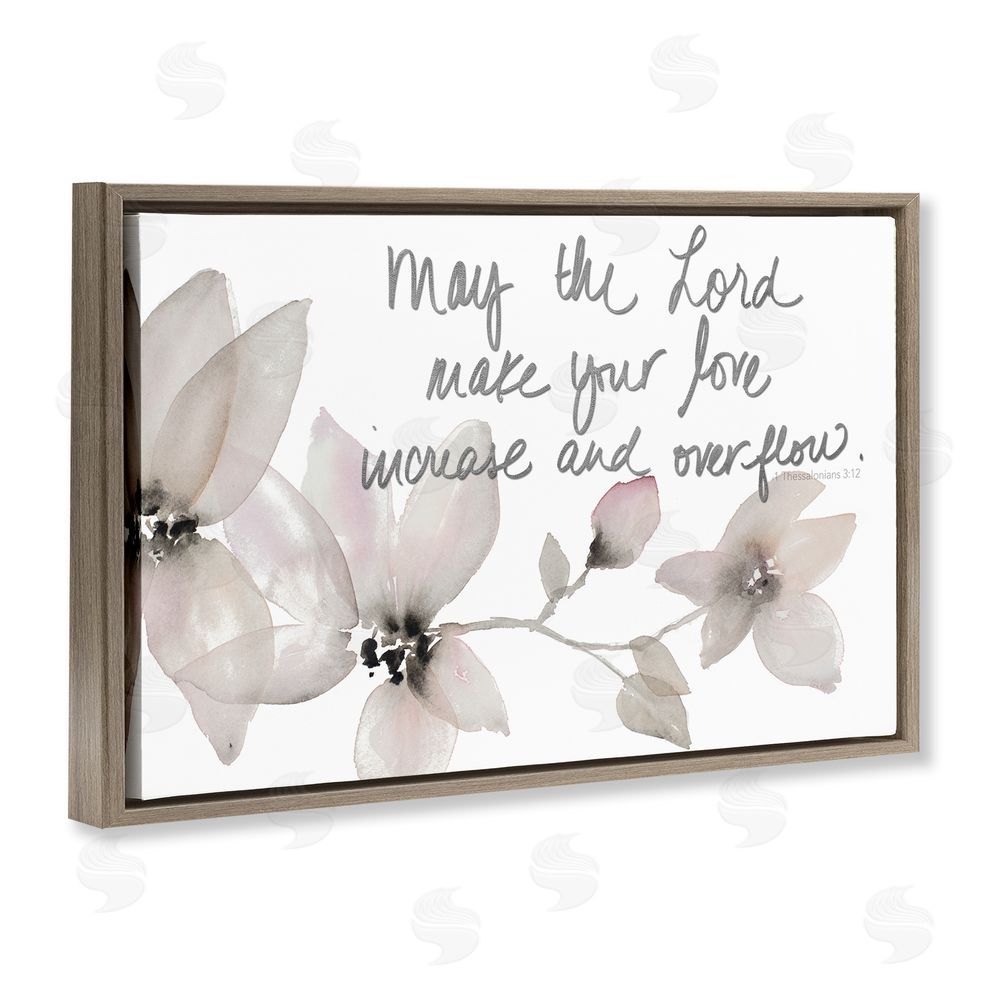 Sundance Graphics Love Increase & Overflow Brown Floating Frame Canvas Wall Art Print