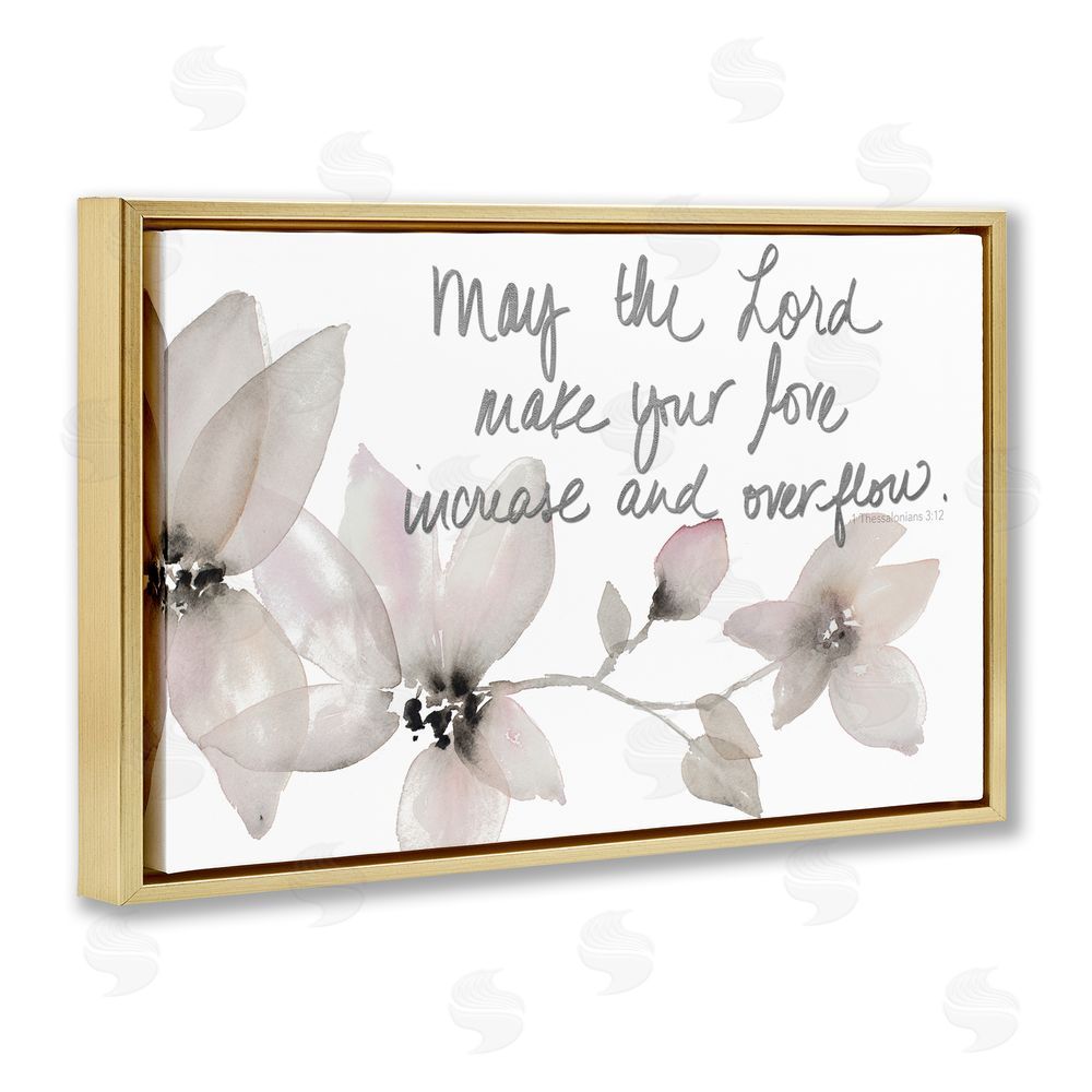 Sundance Graphics Love Increase & Overflow Gold Floating Frame Canvas Wall Art Print
