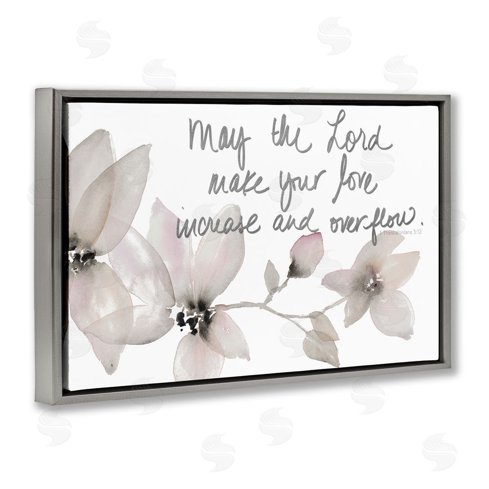 Sundance Graphics Love Increase & Overflow Gray Floating Frame Canvas Wall Art Print