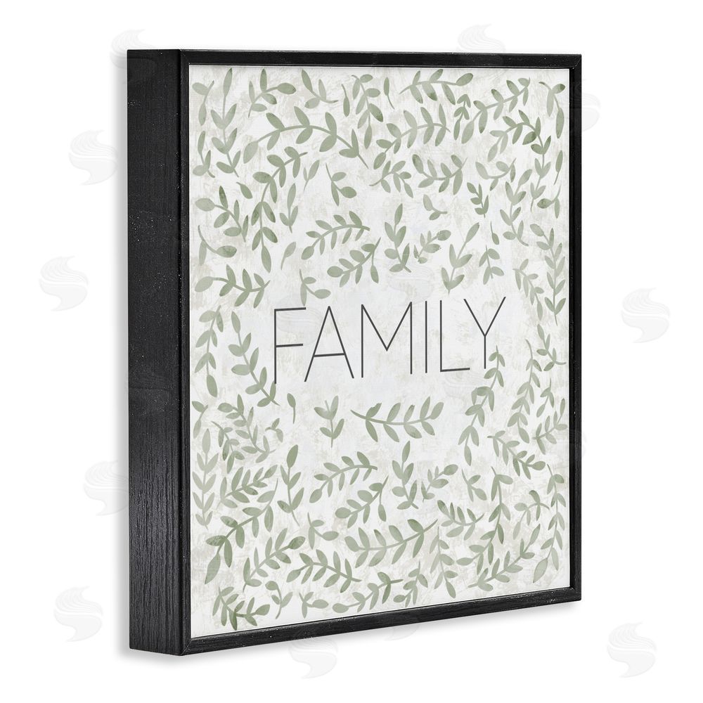 Sundance Graphics Curved Ivy Sprigs Family Black Framed Giclee Wall Art Print