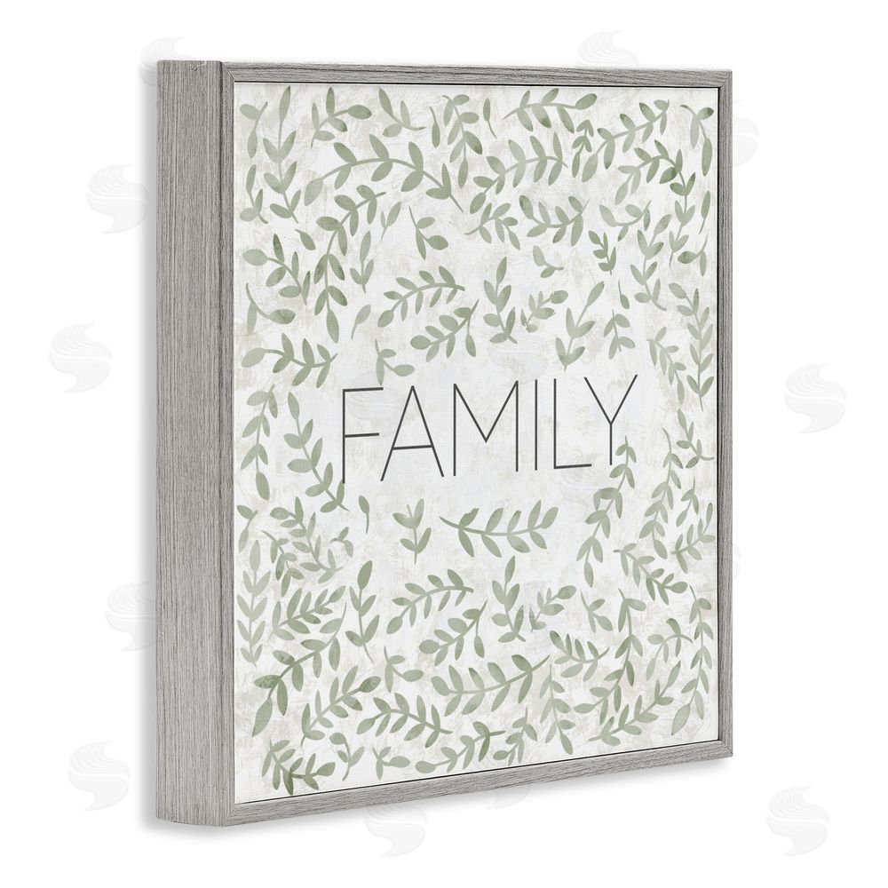 Sundance Graphics Curved Ivy Sprigs Family Gray Framed Giclee Wall Art Print